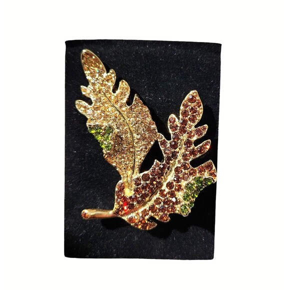Kenneth Jay Lane For Avon Leaf Brooch With Box - Picture 3 of 8